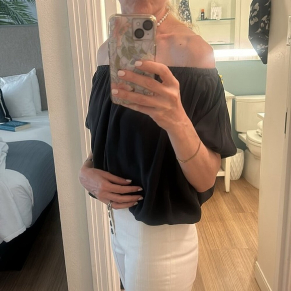 Unsubscribed 100% Silk Washable Balloon Sleeve Blouse - Picture 4 of 5